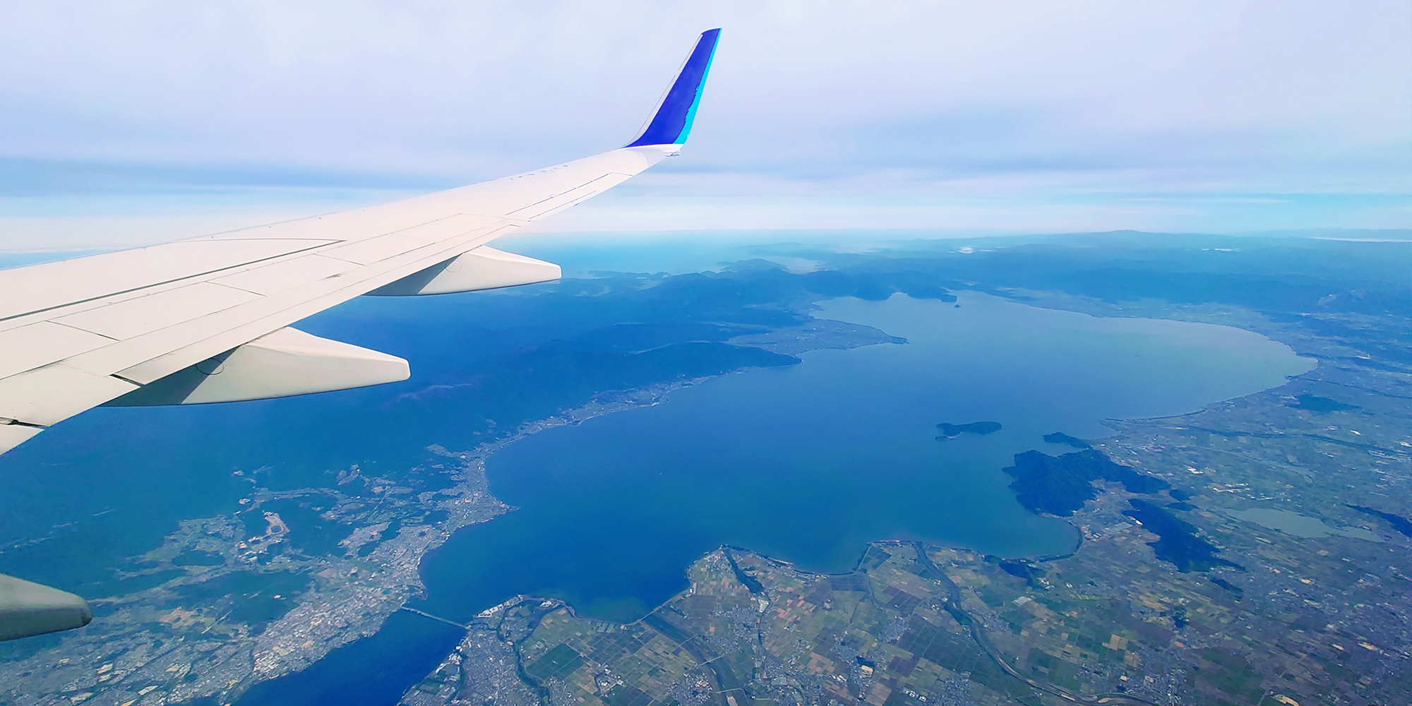 上空からのびわ湖